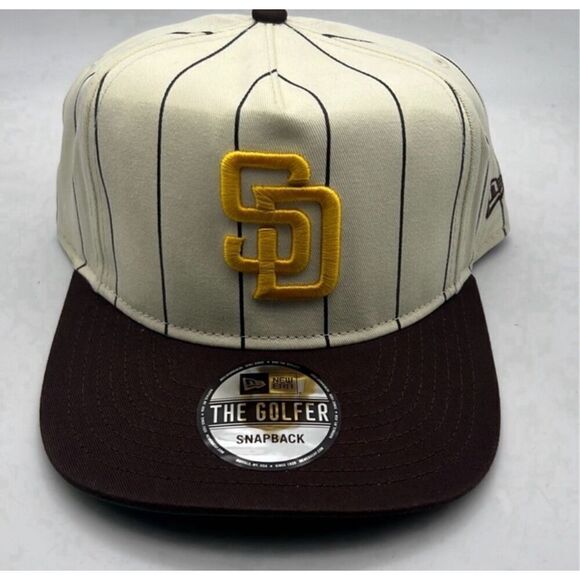 New Era San Diego Padres Brown Snapback MLB Classic Pinstripe Style Cap NWT 🔥 - Picture 1 of 6